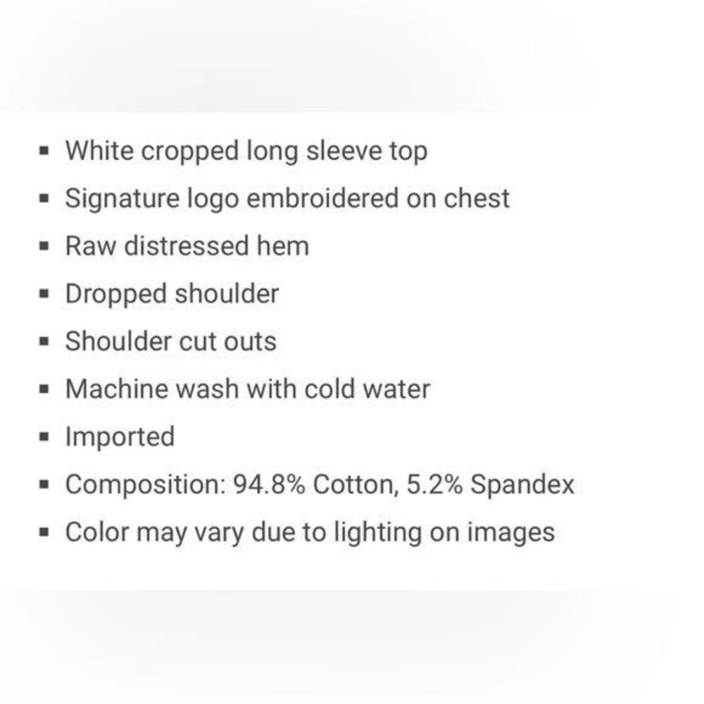 ByEgreis Romee white cropped sweater top in Large. New - Picture 3 of 3